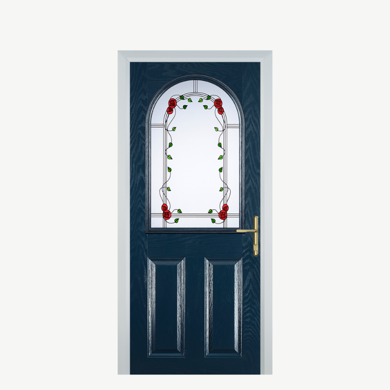 Door E 2 Panel 1 Arch Blue Mackintosh Rose image 0