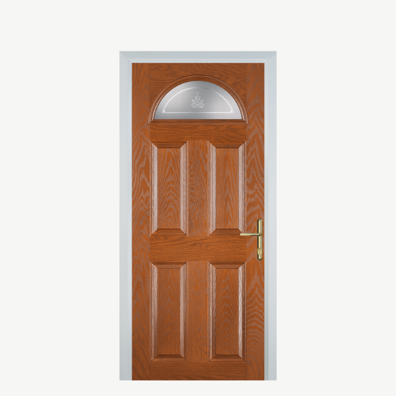 Door D 4 Panel 1 Arch Oak Straxton image 0