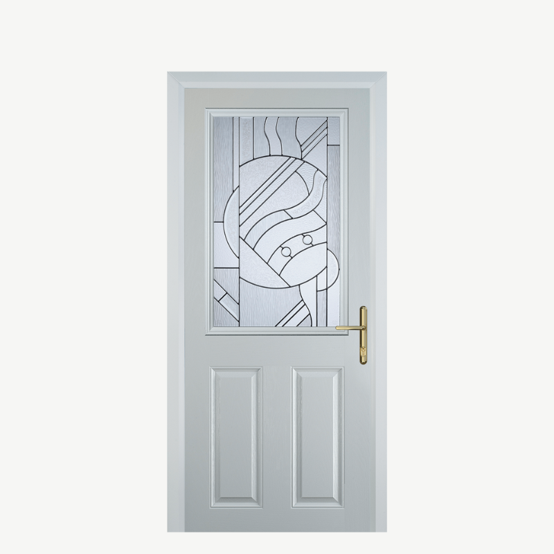 Door F 2 Panel 1 Square White Zinc Art Abstract image 0