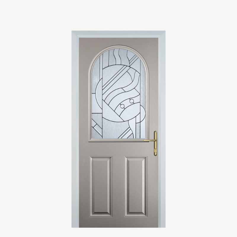 Door E 2 Panel 1 Arch Agate Grey Zinc Art Abstract image 0
