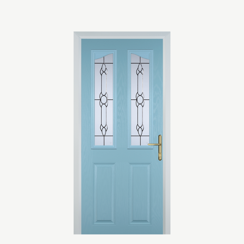 Door B 2 Panel 2 Angle Duck Egg Blue Crystal Bohemia image 0