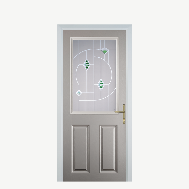 Door F 2 Panel 1 Square Agate Grey Murano Green image 0