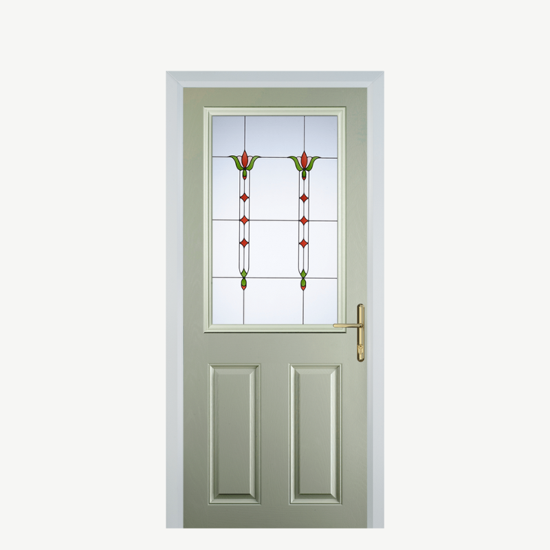 Door F 2 Panel 1 Square Pebble Grey Fleur image 0