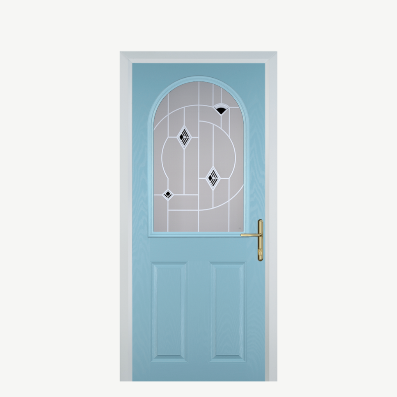 Door E 2 Panel 1 Arch Duck Egg Blue Murano Black image 0