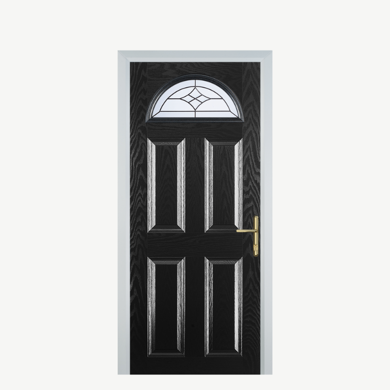 Door D 4 Panel 1 Arch Black Crystal Harmony Frost image 0