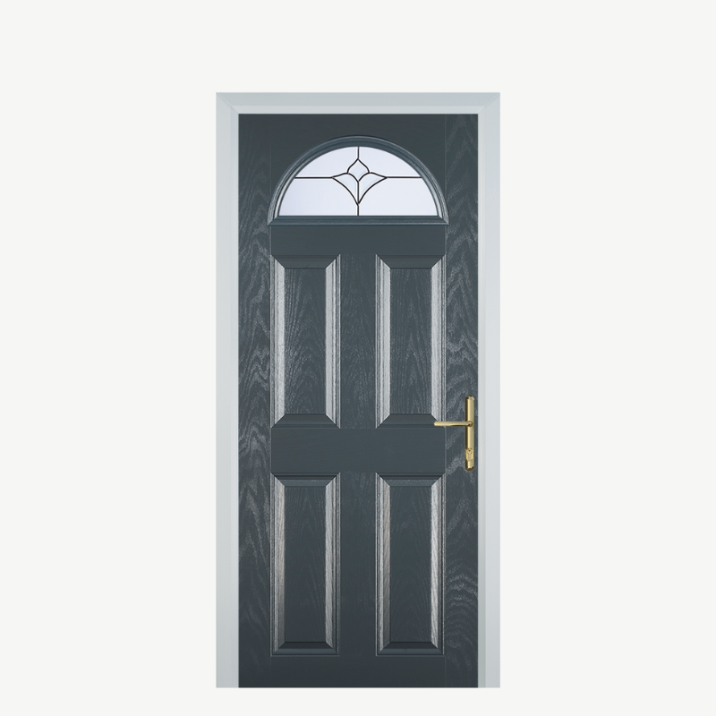 Door D 4 Panel 1 Arch Grey Crystal Tulip Arch image 0