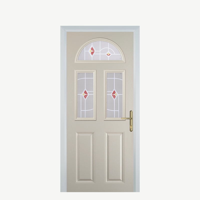 Door G 2 Panel 1 Arch Cream Murano Red image 0