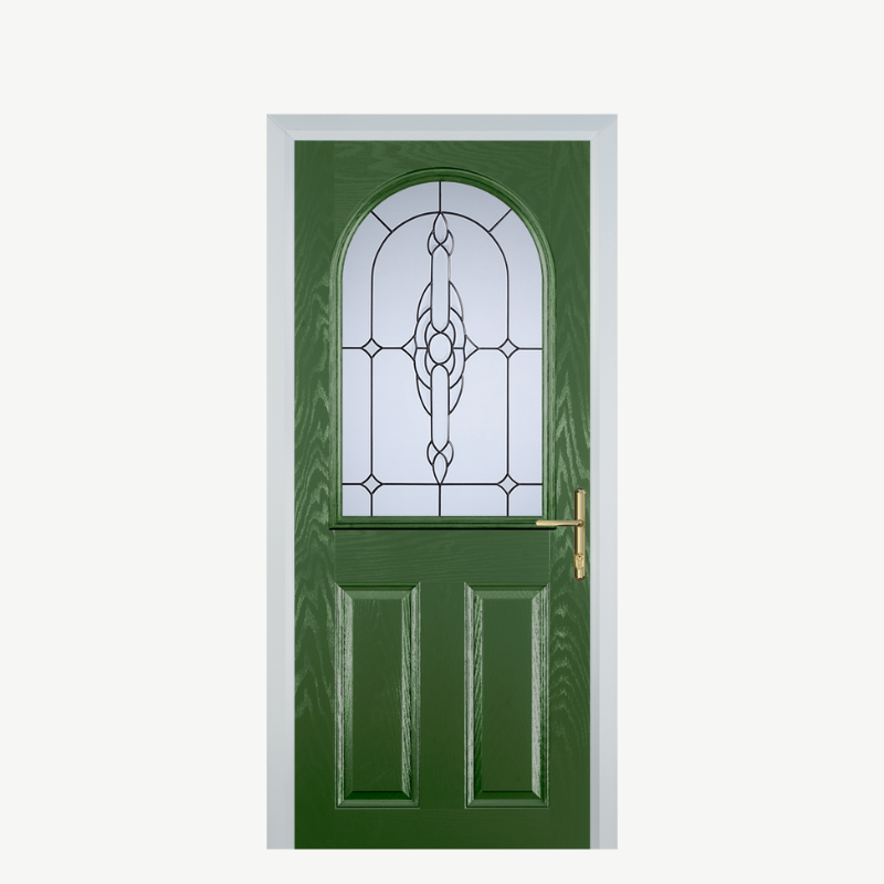 Door E 2 Panel 1 Arch Fern Green Crystal Bohemia Frost image 0