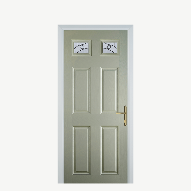 DoorI 4 Panel 2 Square Pebble Grey Zinc Art Abstract image 0