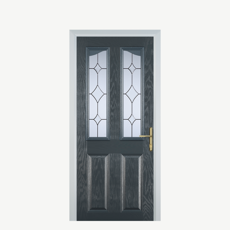 Door B 2 Panel 2 Angle Grey Crystal Diamond image 0