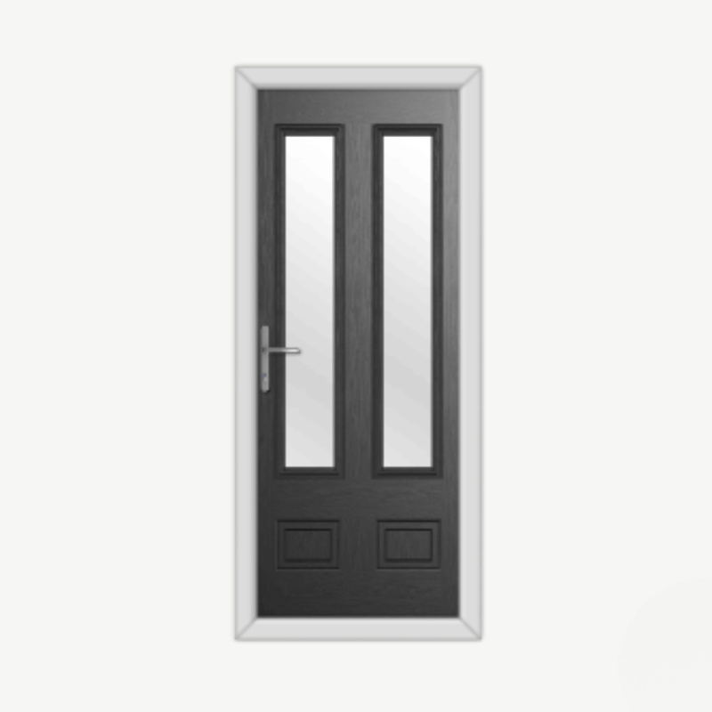 Aston Glazed 2 Black Composite Door image 0