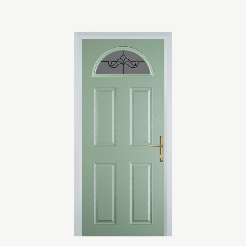 Door D 4 Panel 1 Arch Chartwell Green Crystal Bohemia Frost image 0