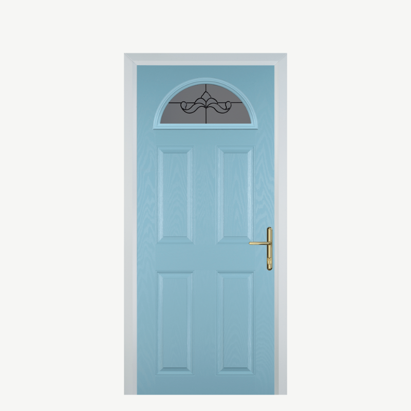 Door D 4 Panel 1 Arch Duck Egg Blue Crystal Bohemia Frost image 0