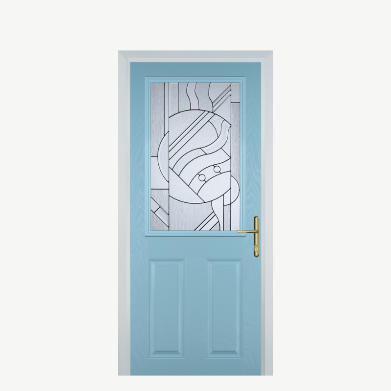 Door F 2 Panel 1 Square Duck Egg Blue Zinc Art Abstract image 0