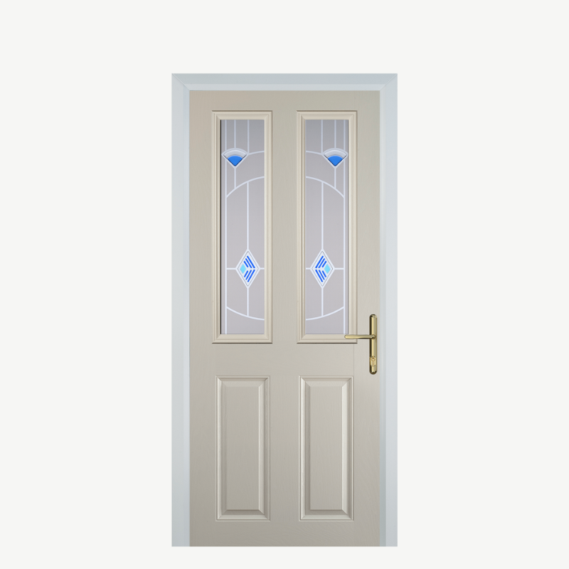 Door C 2 Panel 2 Square Cream Murano Blue image 0