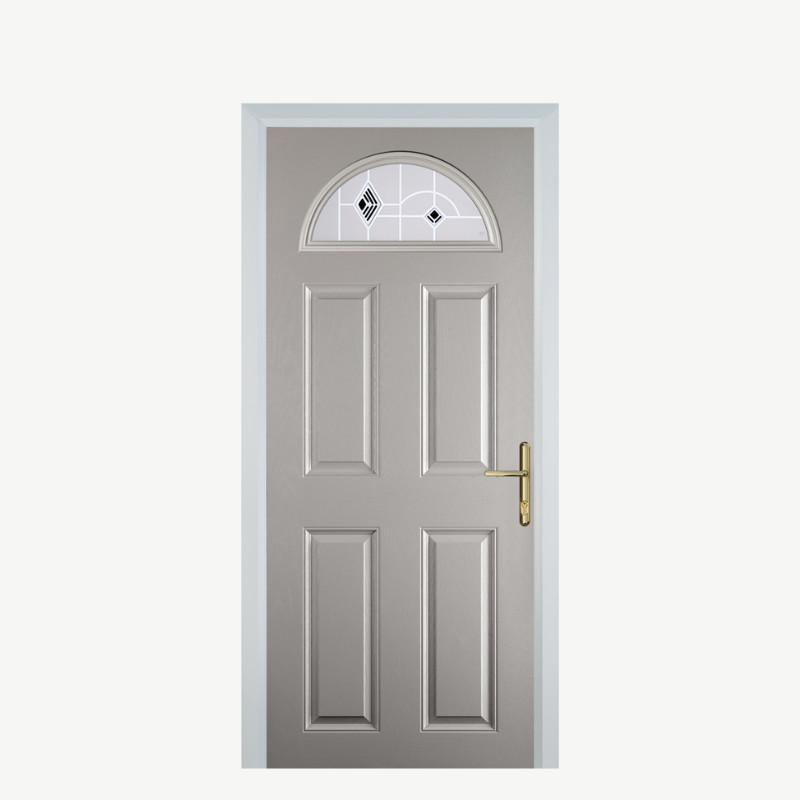 Door D 4 Panel 1 Arch Agate Grey Murano Black image 0