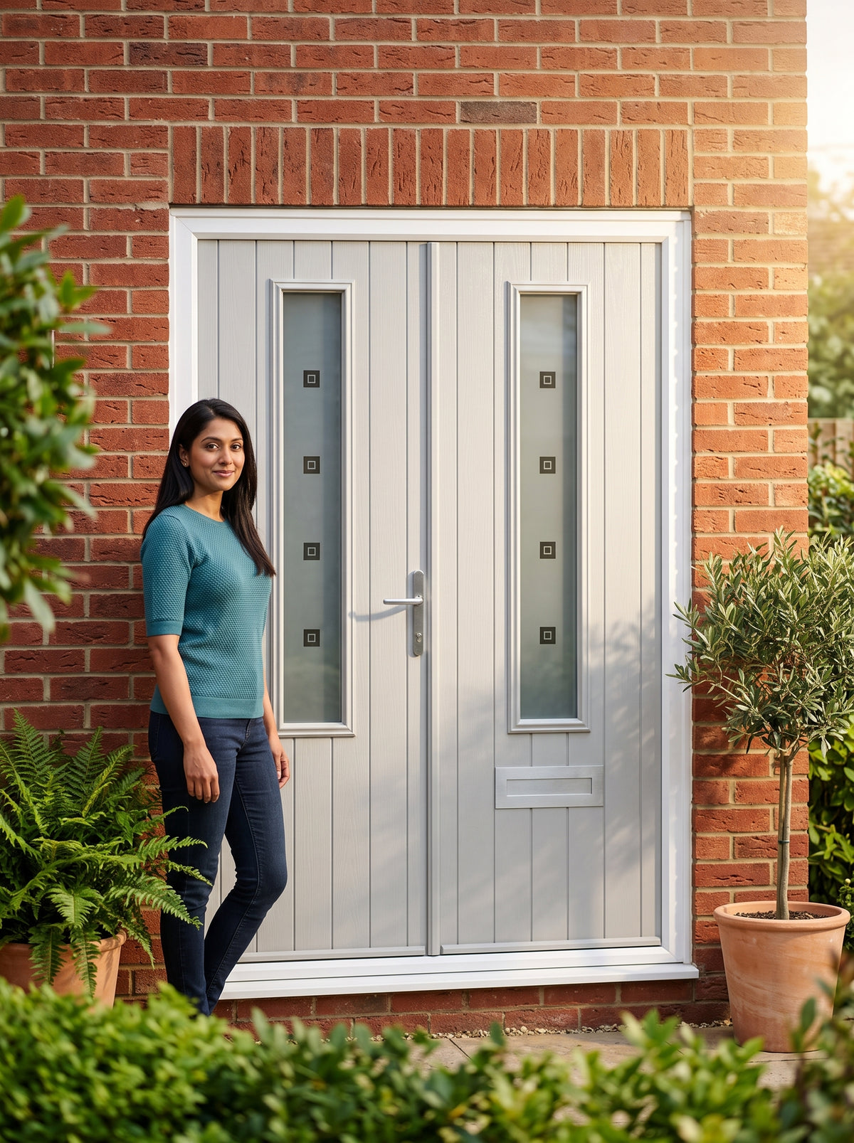 Studio photo of 48mm Abercorn Composite French Door in lifestyle