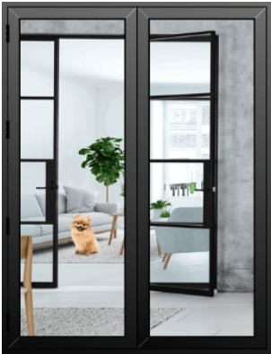 Slimline Aluminium Patio Doors in Black