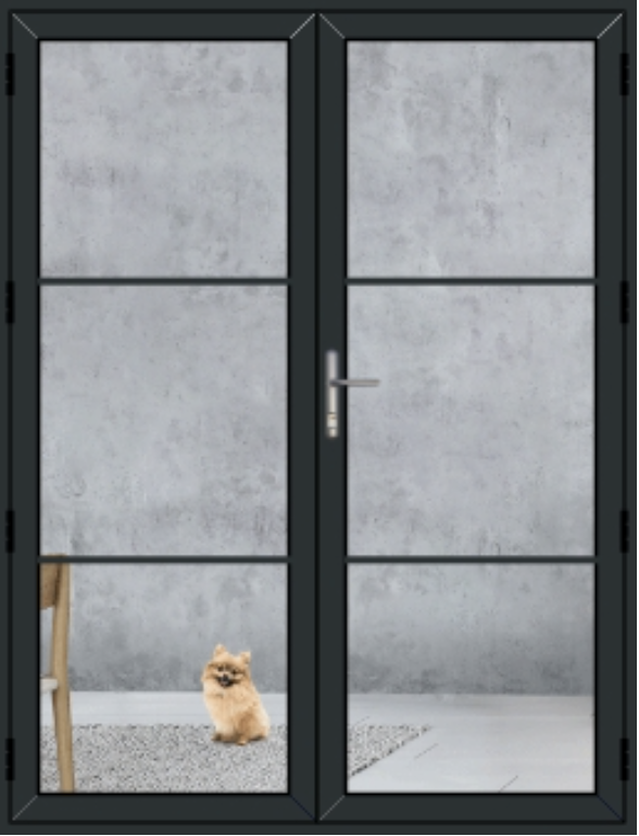 Heritage Aluminium French Doors in Anthracite Grey