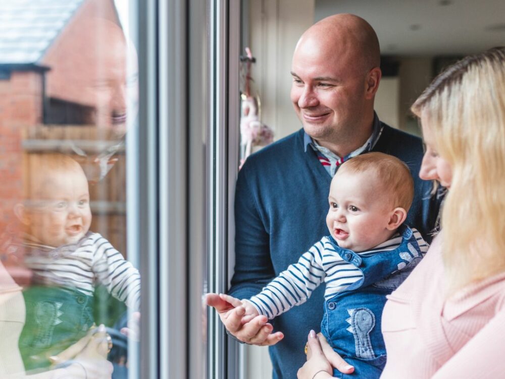 Family with Aluminium Bifold Door