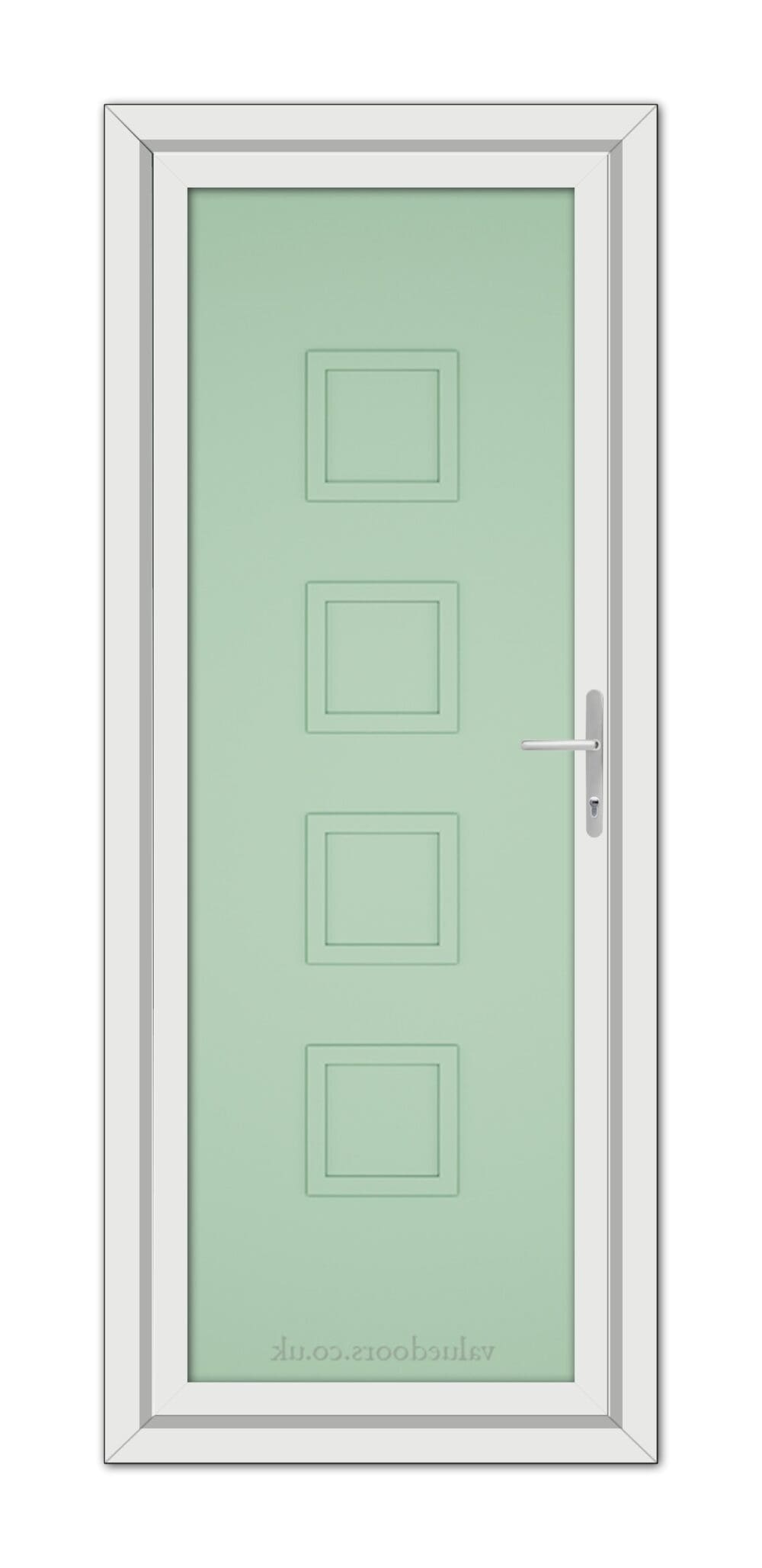 A white door with a Chartwell Green Modern 5034 Solid uPVC Door panel.