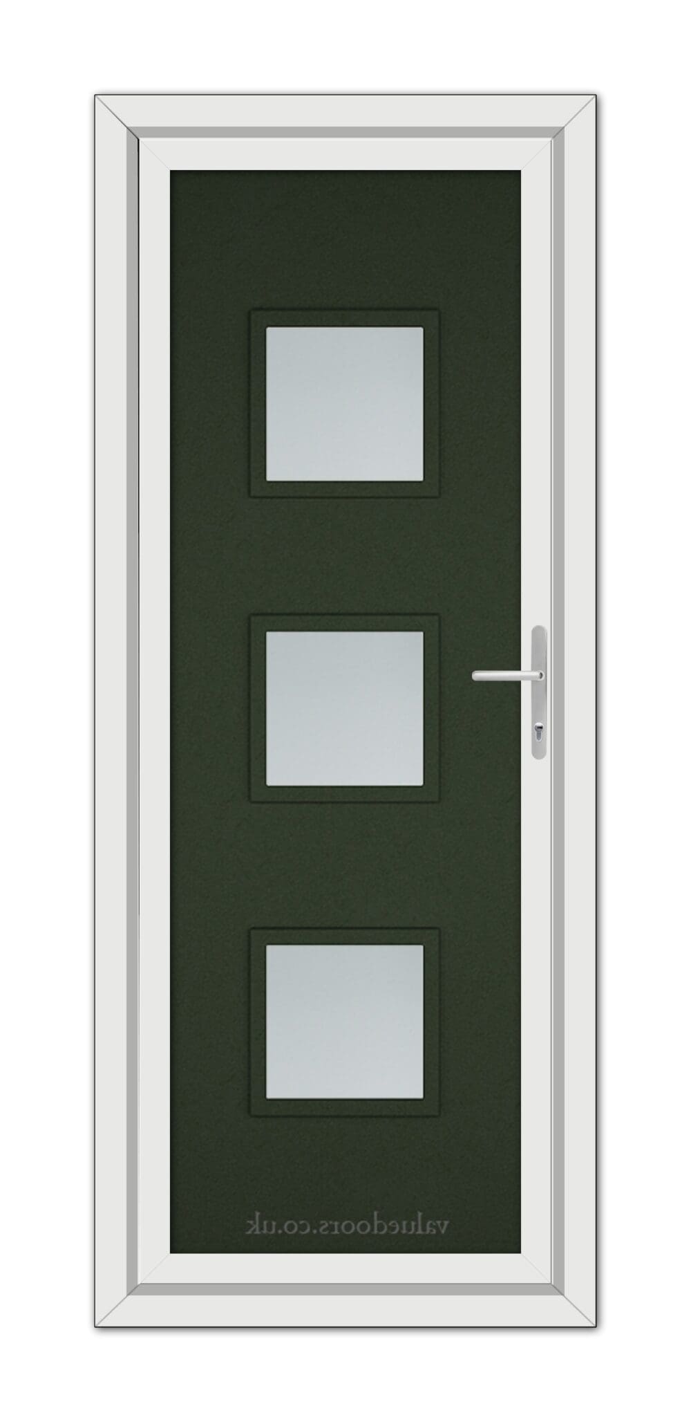 A close-up of a Green Modern 5013 uPVC Door.