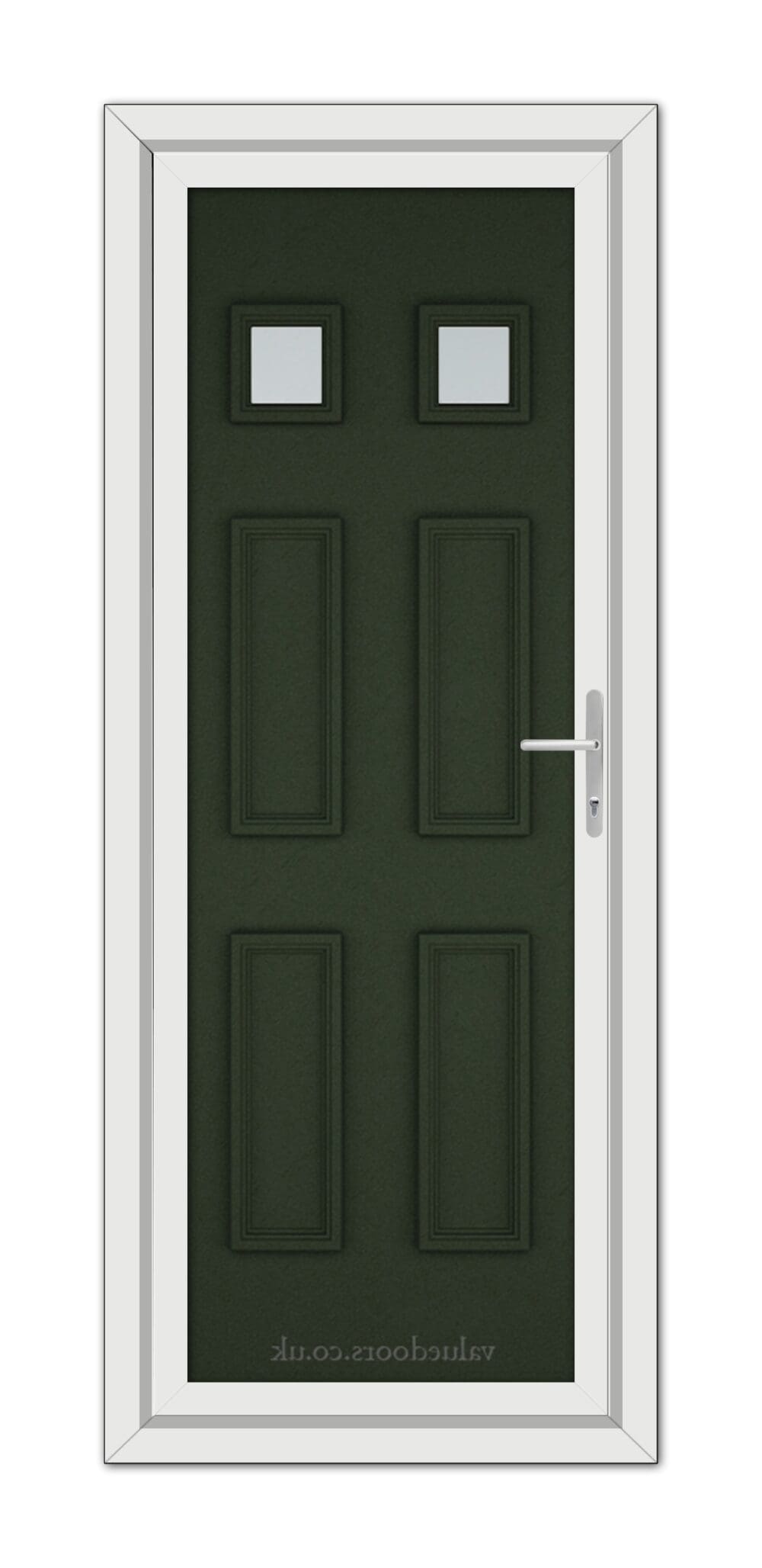 A close-up of a Green Windsor uPVC Door.