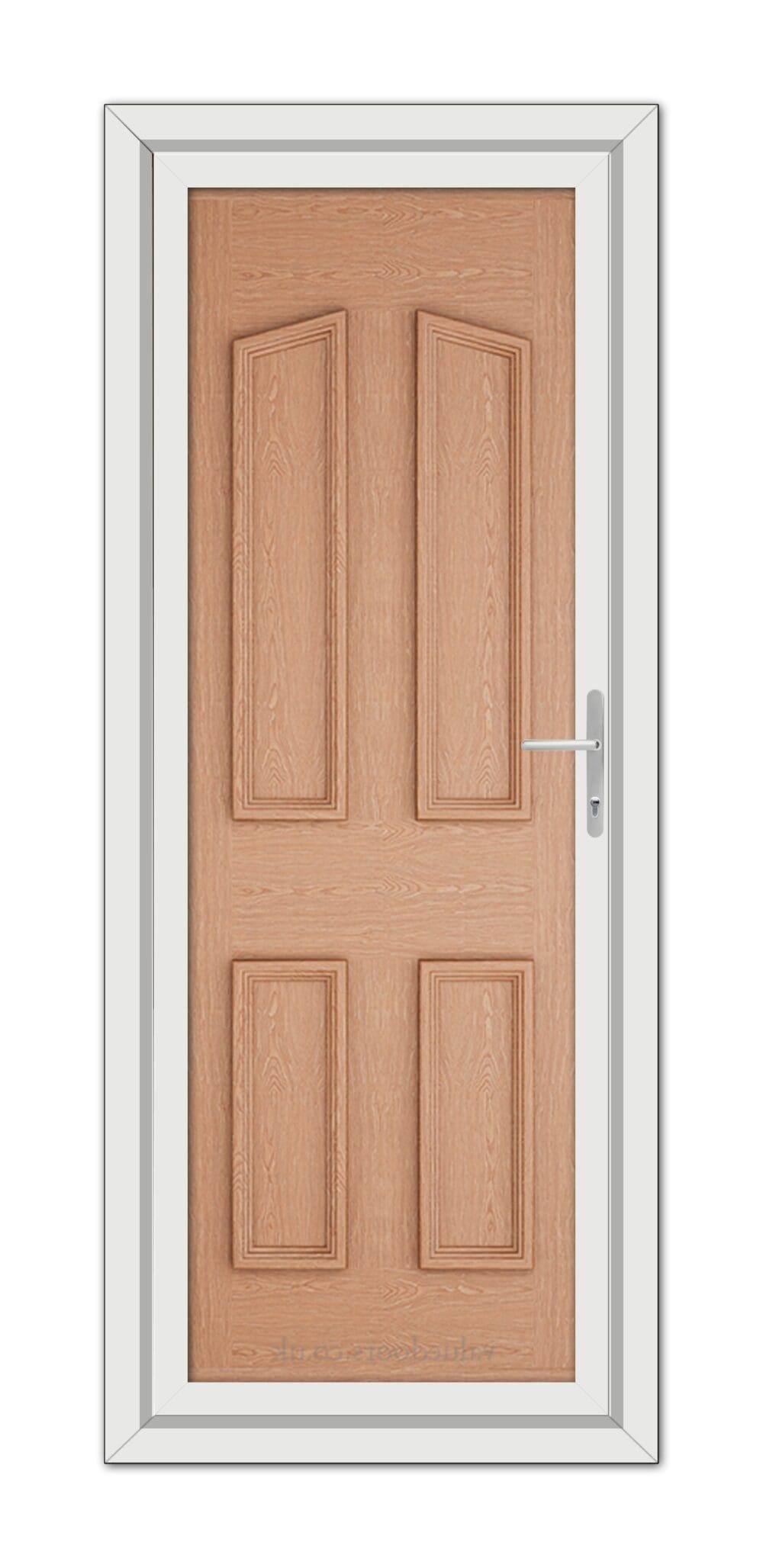 A close-up of an Irish Oak Kensington Solid uPVC Door.