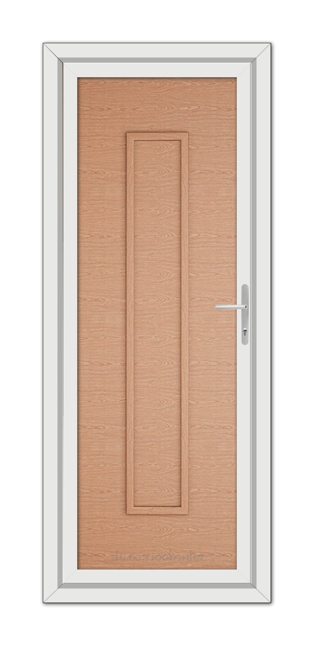 A close-up of an Irish Oak Modern 5101 Solid uPVC Door.