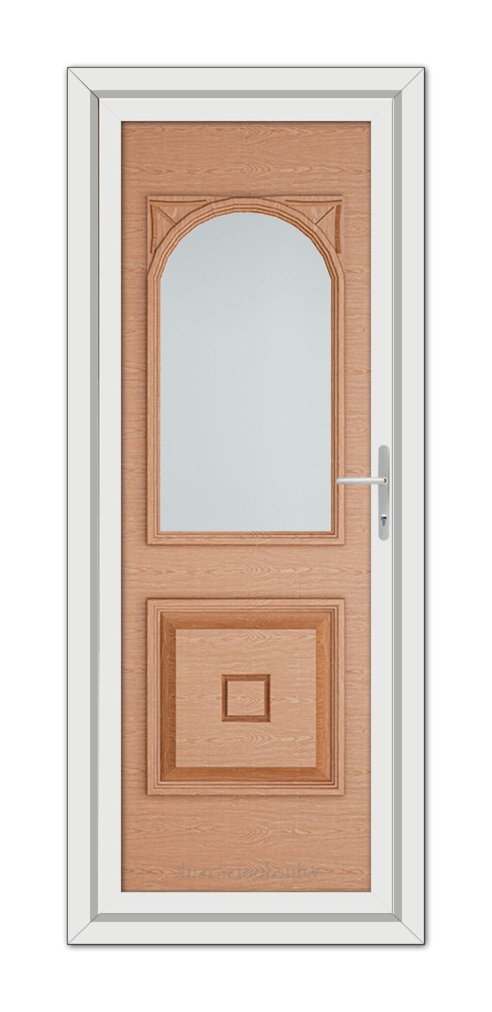 An Irish Oak Reims uPVC Door with a mirror.