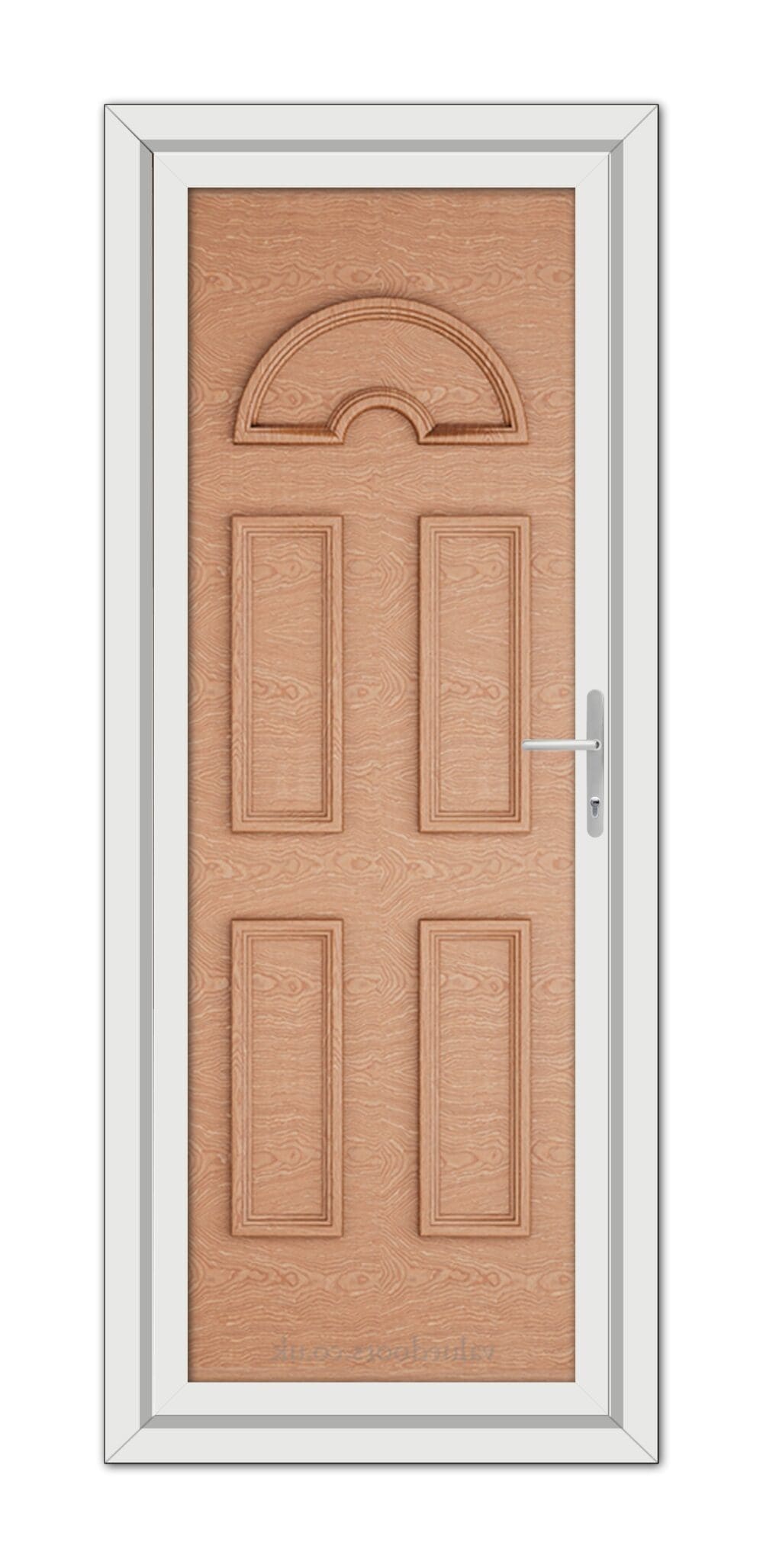 A close-up of an Irish Oak Sandringham Solid uPVC Door.