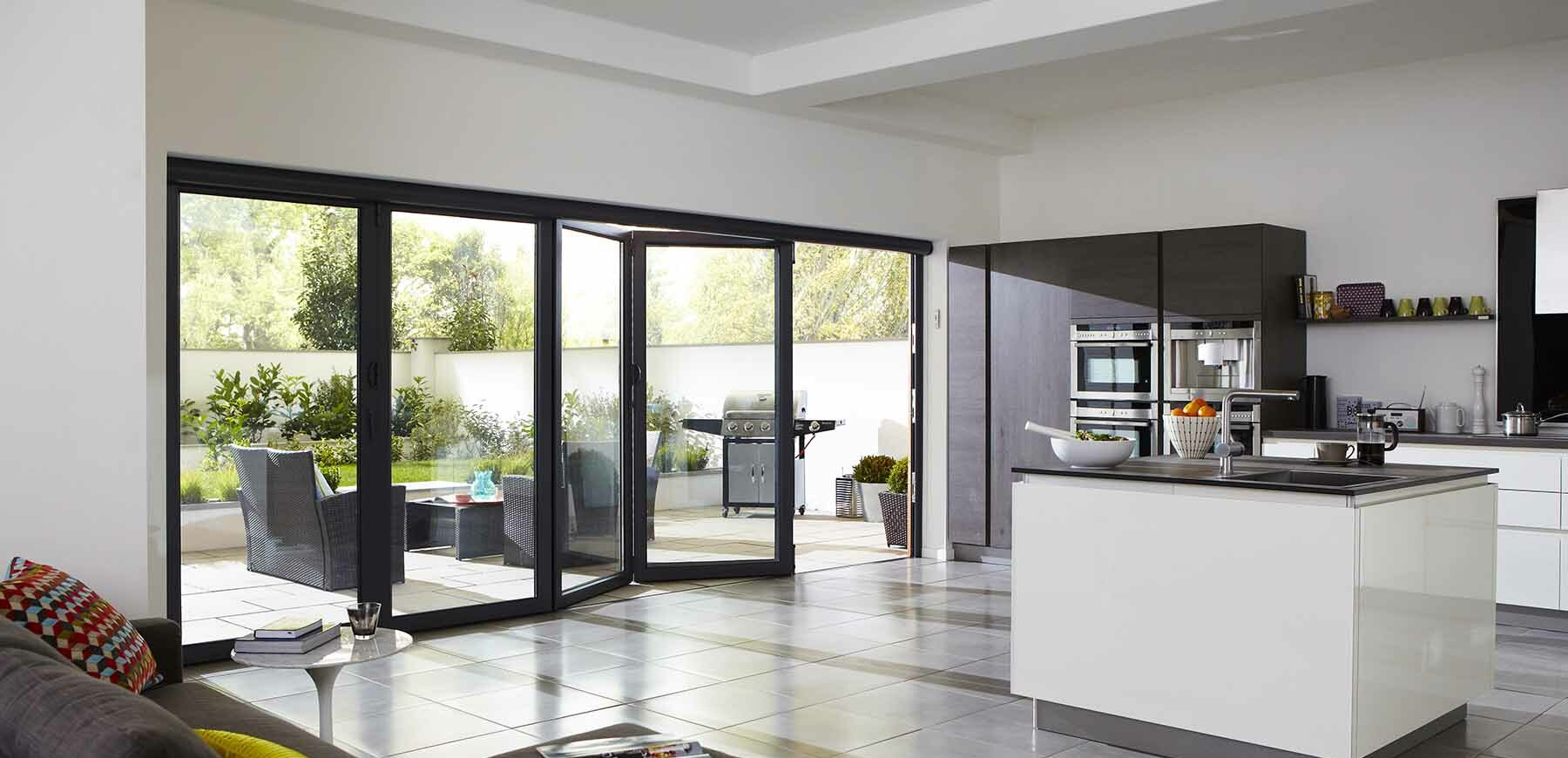 Bifold door in a kitchen