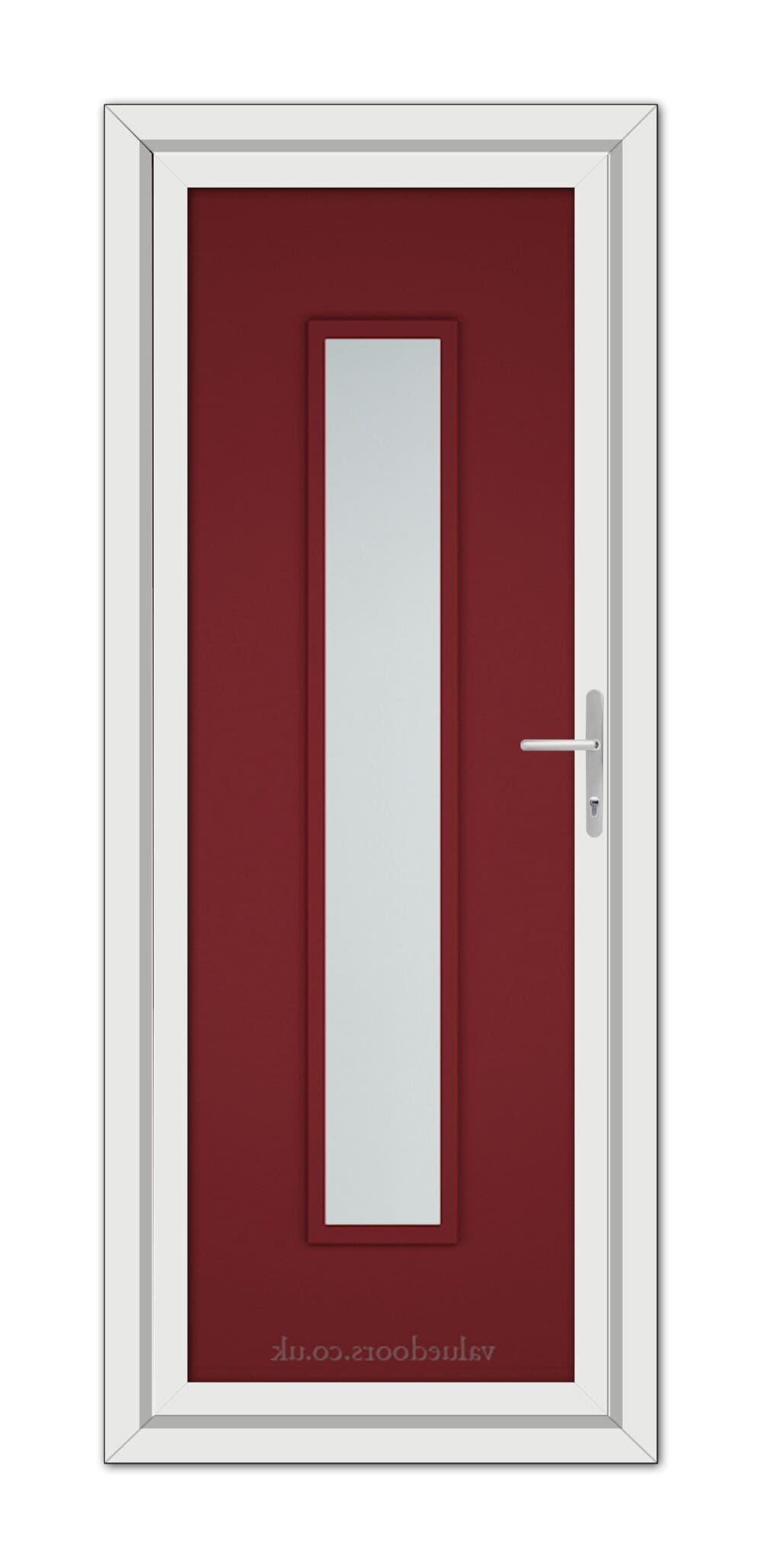 A Red Modern 5101 uPVC door with a white frame.