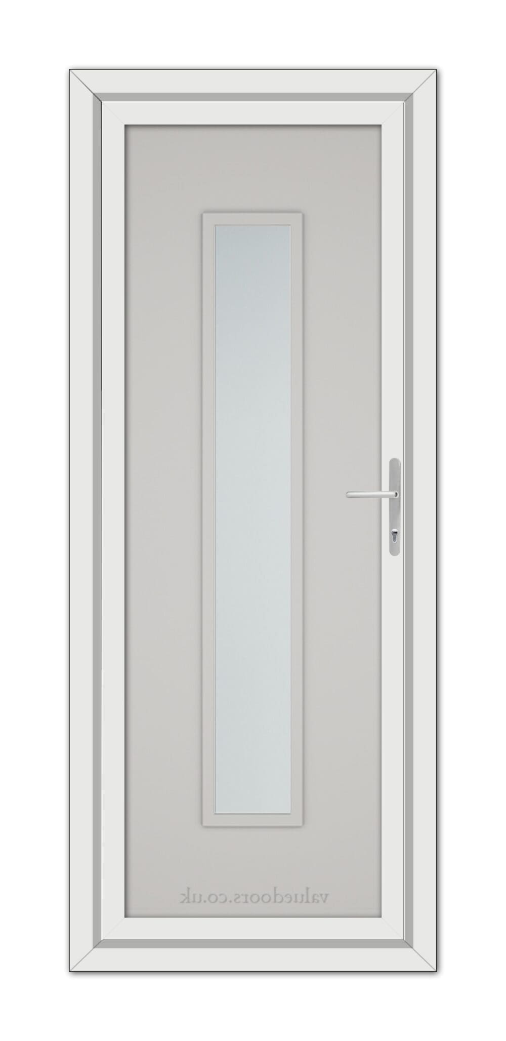 A Silver Grey Modern 5101 uPVC Door with a glass panel.