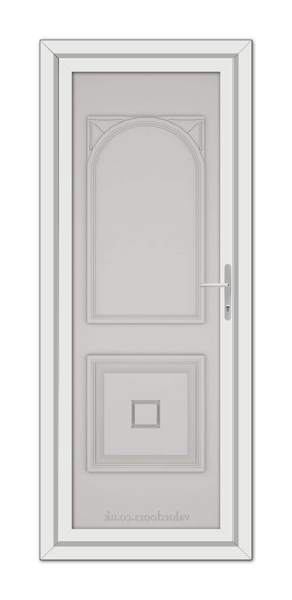 Silver Grey Reims Solid uPVC Door with a square design.