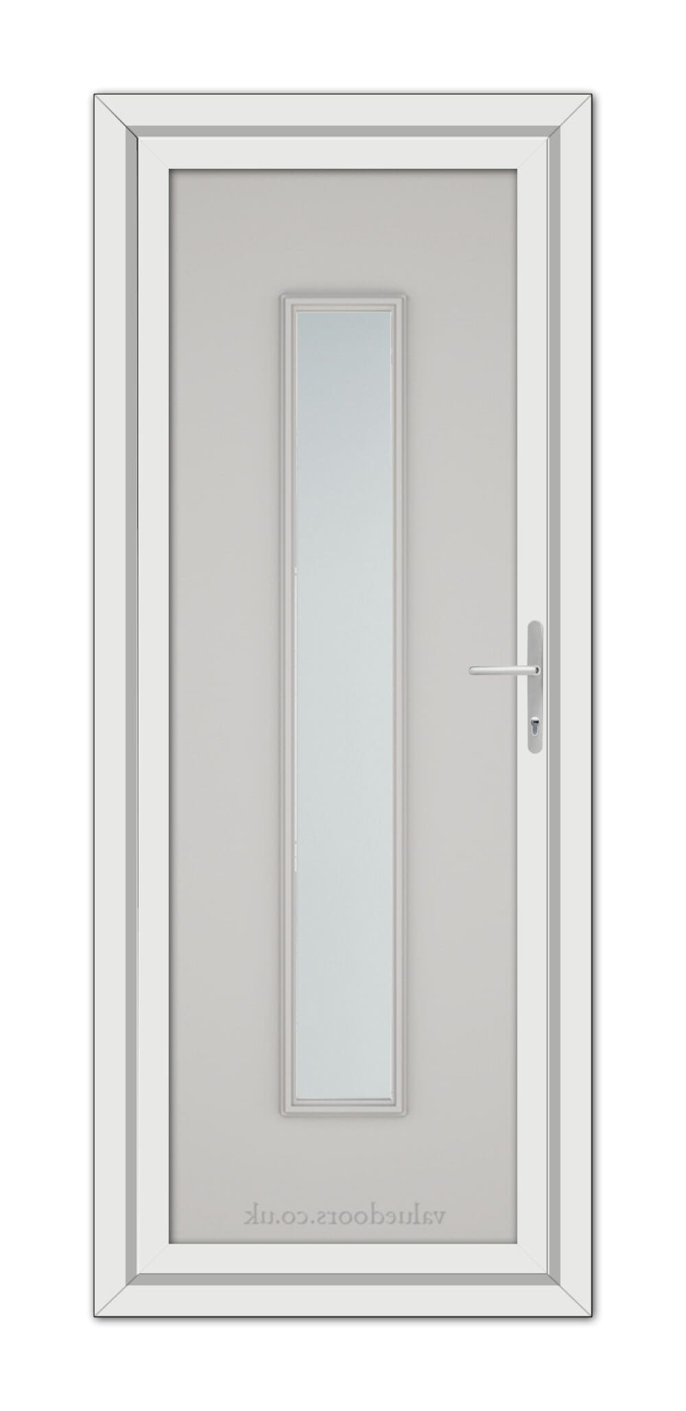 A Silver Grey Rome uPVC Door with a glass panel.