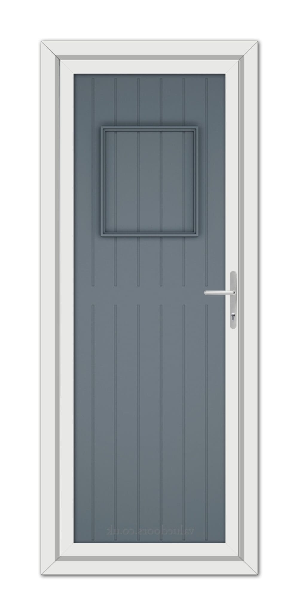 A Slate Grey Chatsworth Solid uPVC Door with a window.