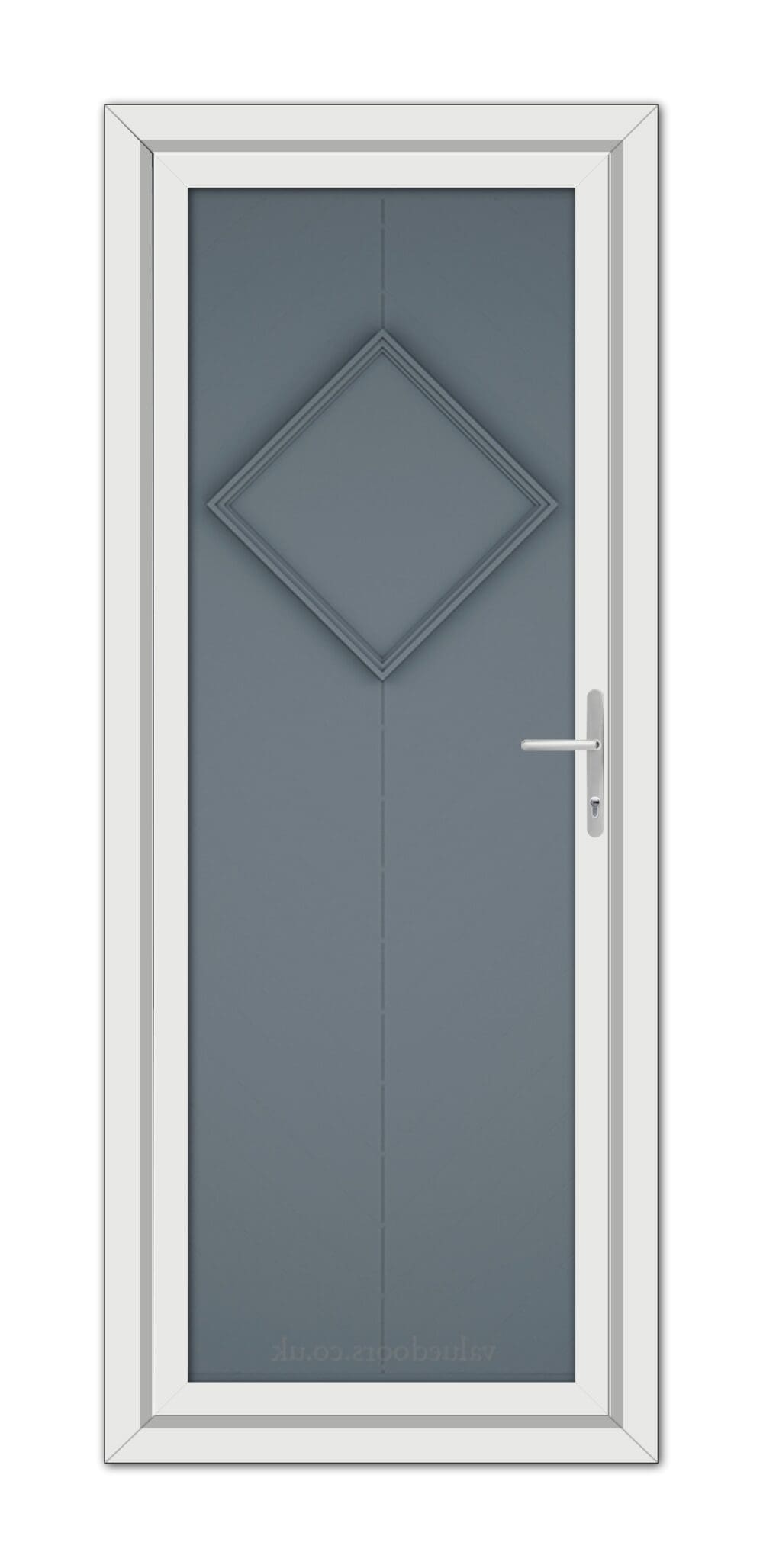 A Slate Grey Hamburg Solid uPVC Door with a square design.