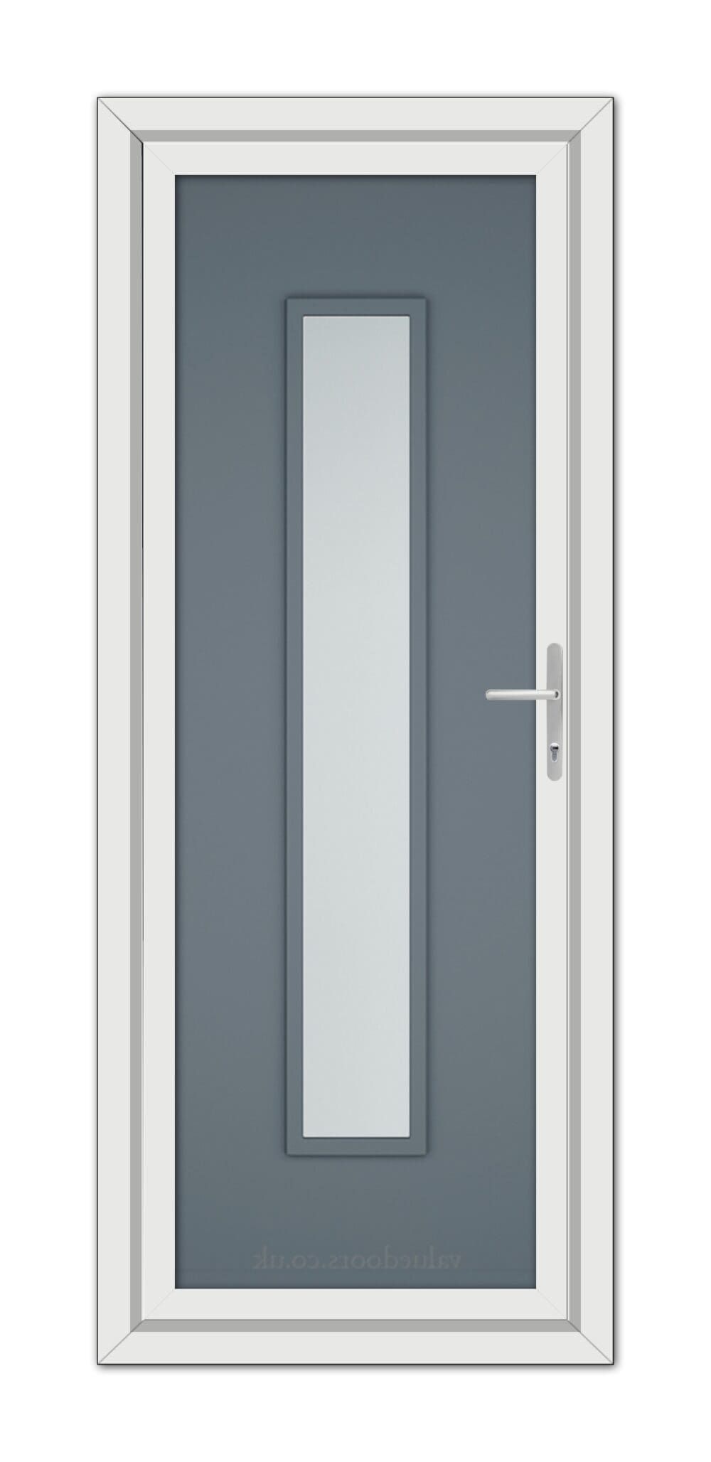 A Slate Grey Modern 5101 uPVC door with a glass panel.