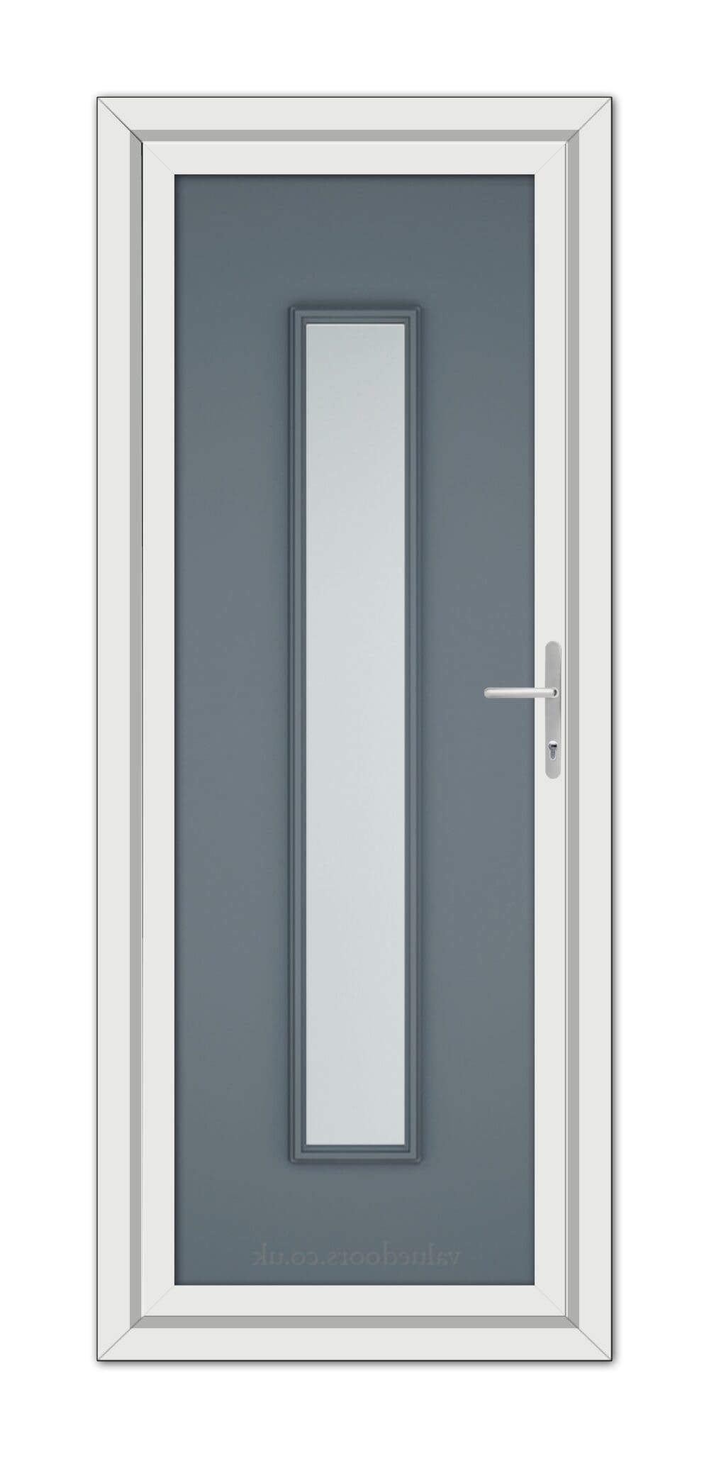 A Slate Grey Rome uPVC door with a glass panel.